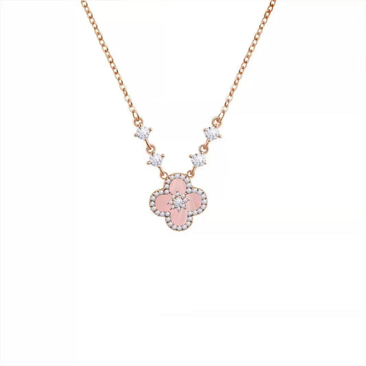 Pink Clover Glow Necklace