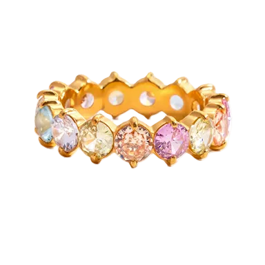 Rainbow Gem Sparkle Ring