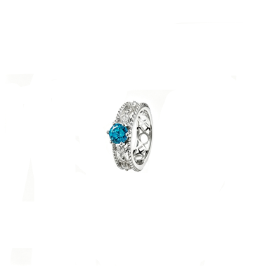 Blue Fireworks cut ring