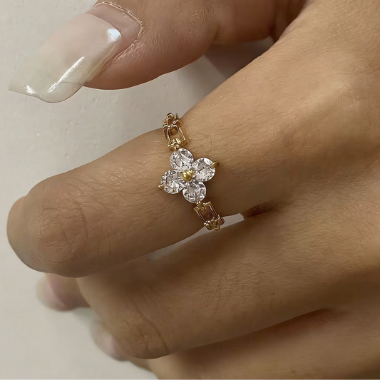 Flower Zircon Ring