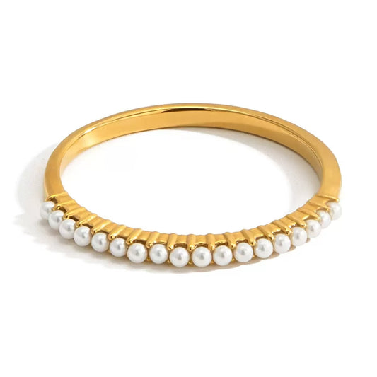 Half Eternity Pearl Ring