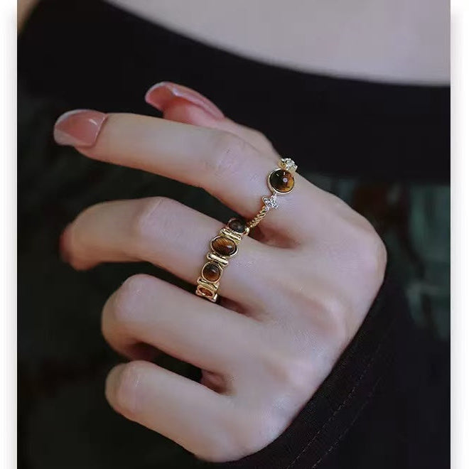 Dainty Tiger Eye Ring