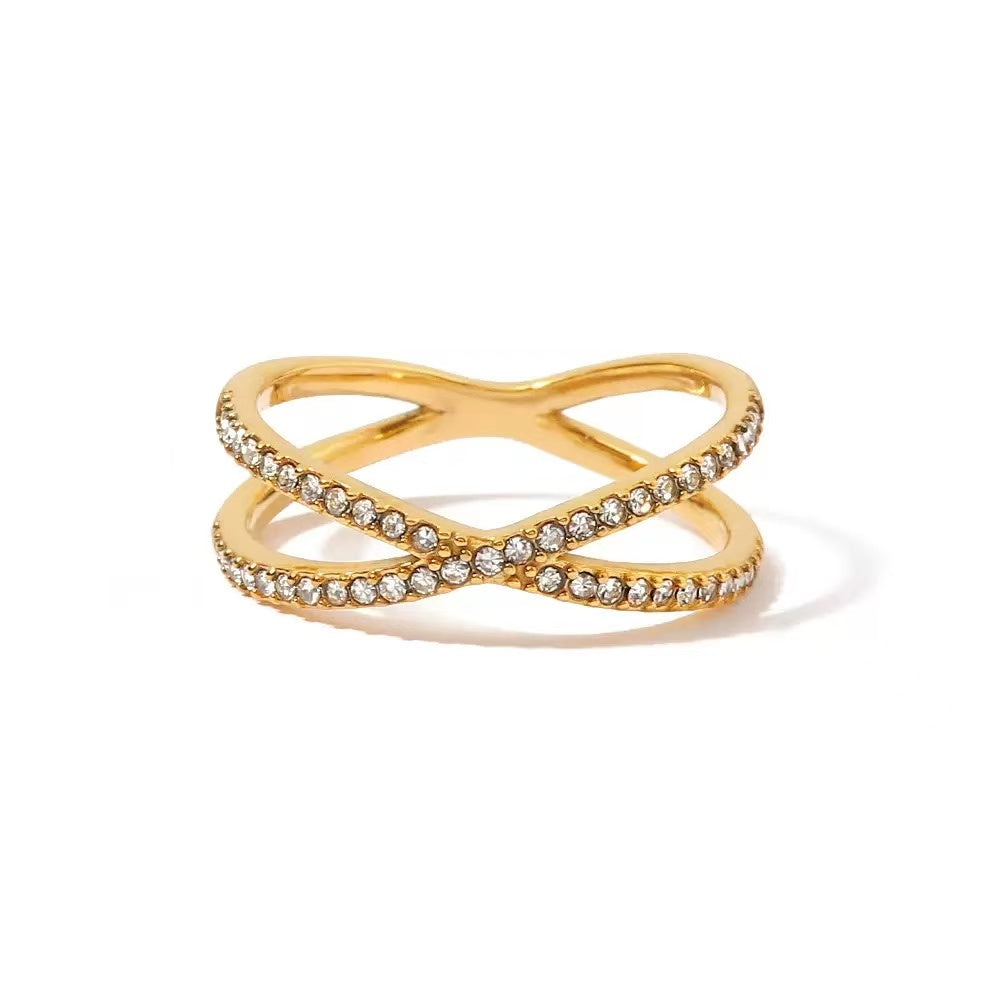 Dainty Cross X Ring