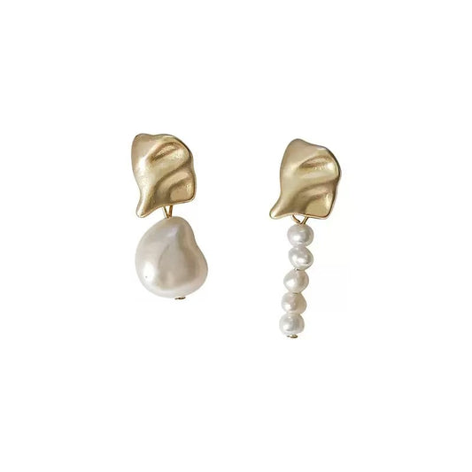 Asymmetric Baroque Pearl Earrings