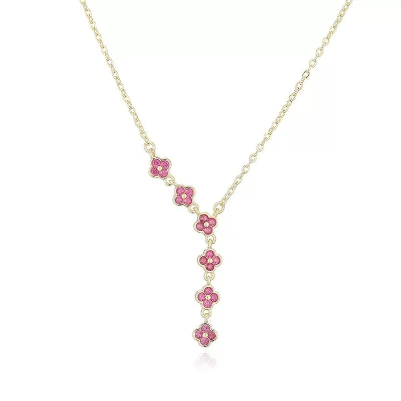 Vibrant Clover Bloom Necklace