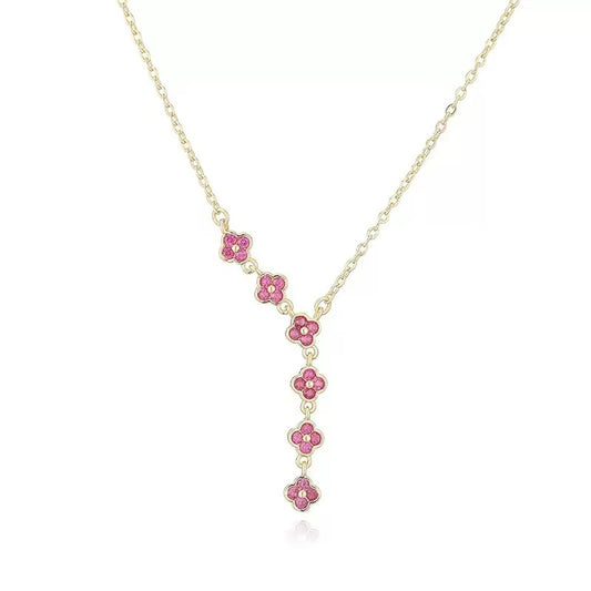 Vibrant Clover Bloom Necklace