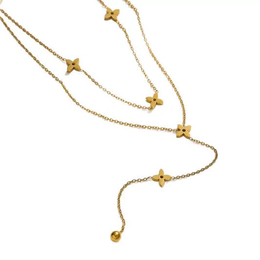 Long Drop Clover Necklace