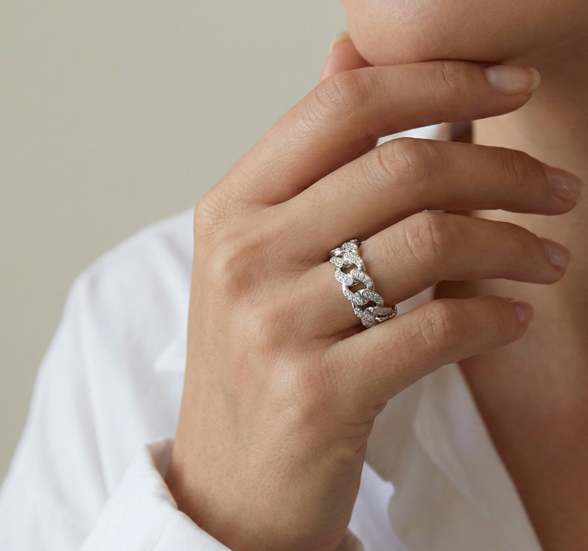 Pave Cuban Link Ring