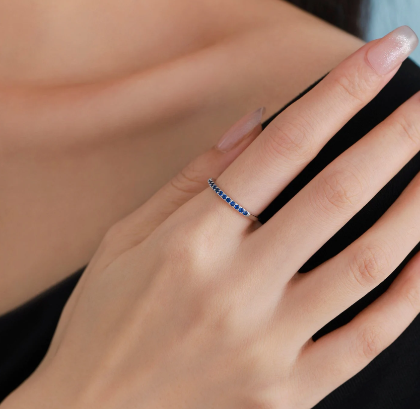 Sapphire  Half Eternity Ring