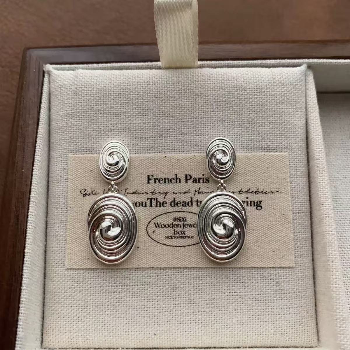 Spiraling Circle Dangle Earrings