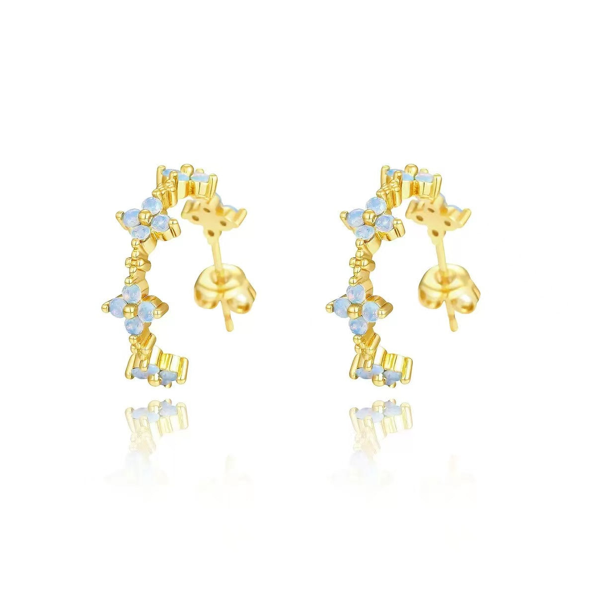 Opal Spring Flower Earrings