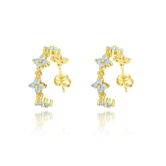 Opal Spring Flower Earrings