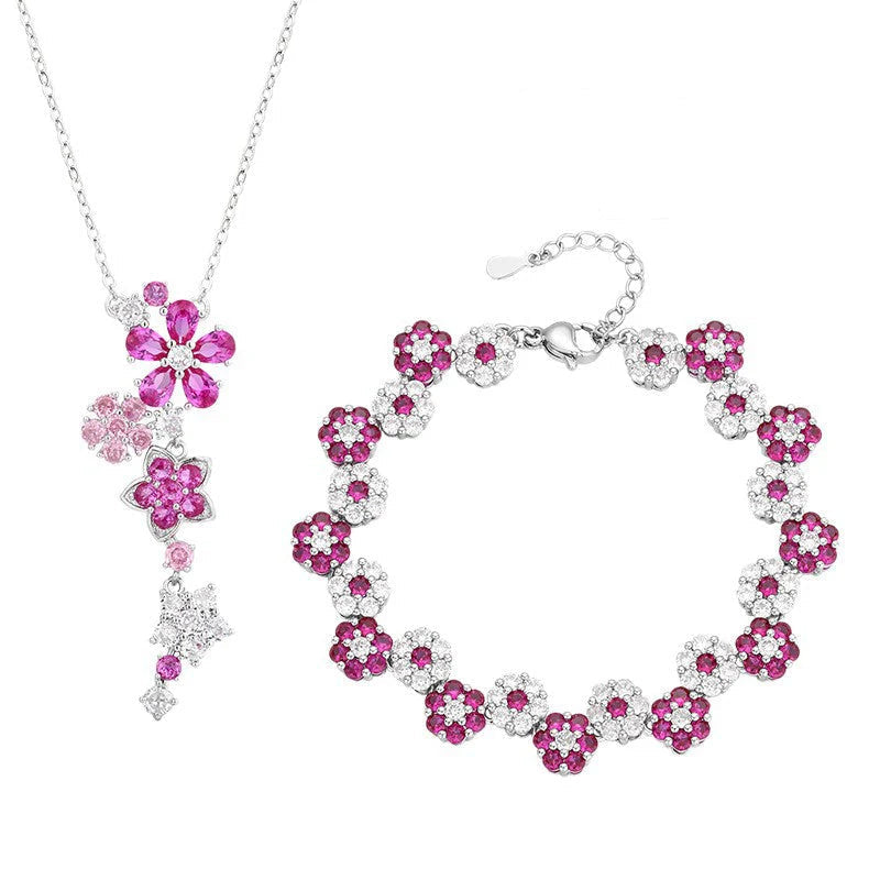Zircon Flower Necalace Set