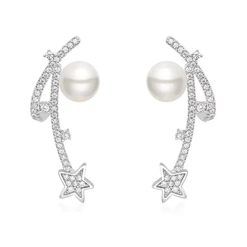 Peal Pentagram Drop Earring