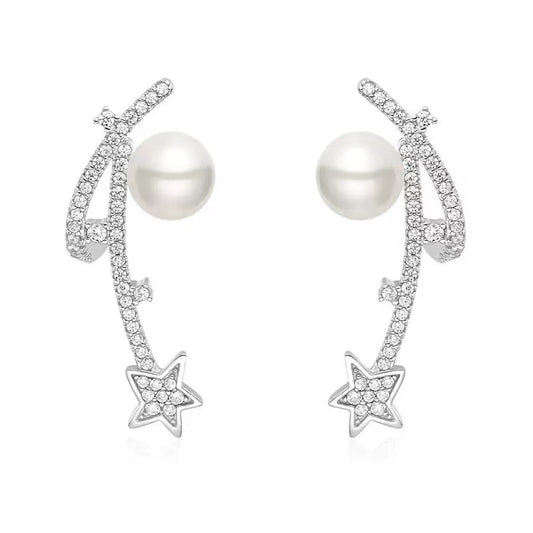 Peal Pentagram Drop Earring