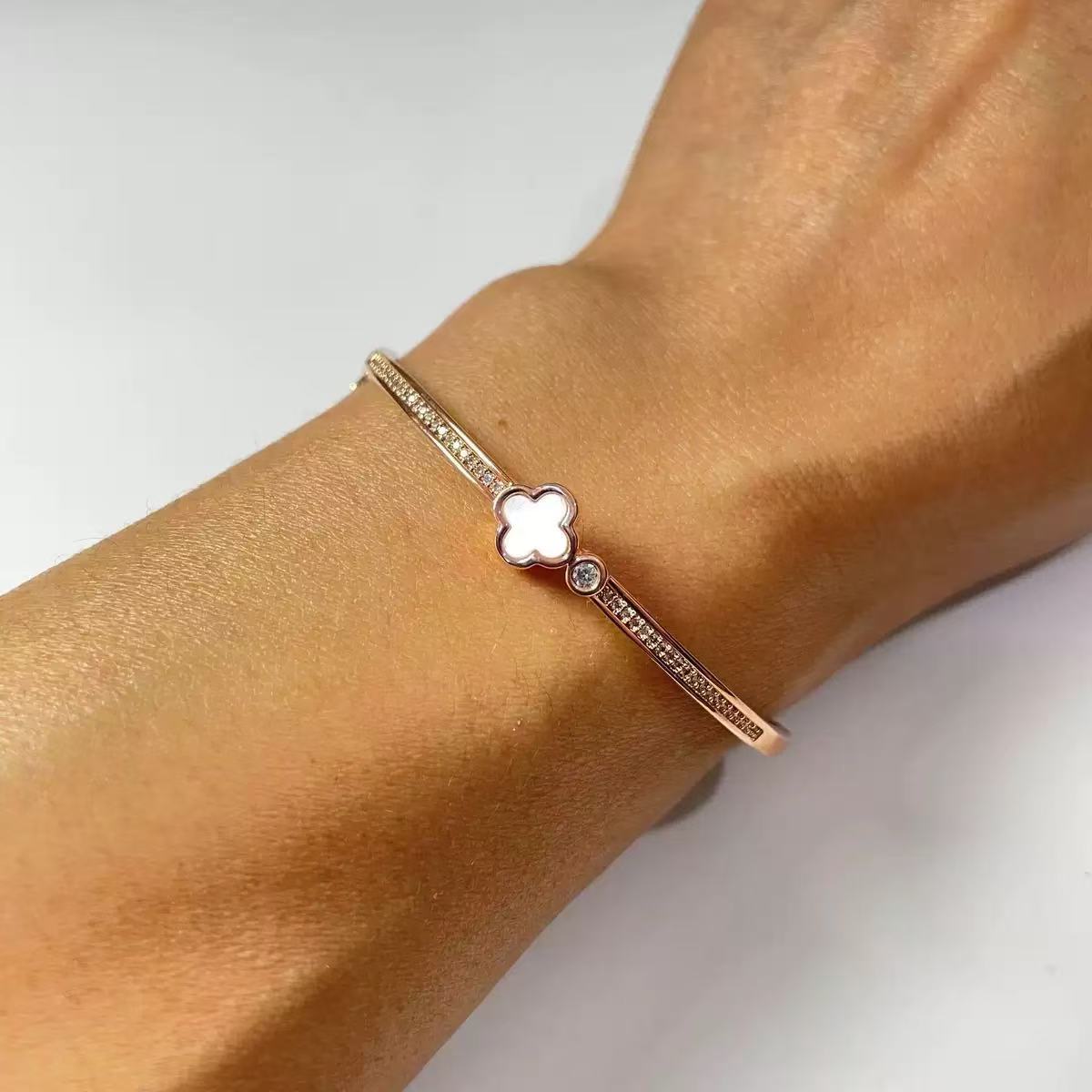 Rhinestone Clamp Studded Bangle