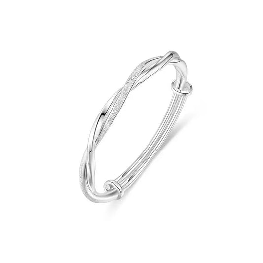 Sterling Silver Twisted Silver Bangle