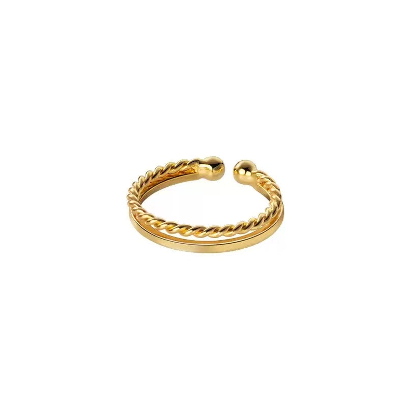 Twisted Gold Adjustable Ring