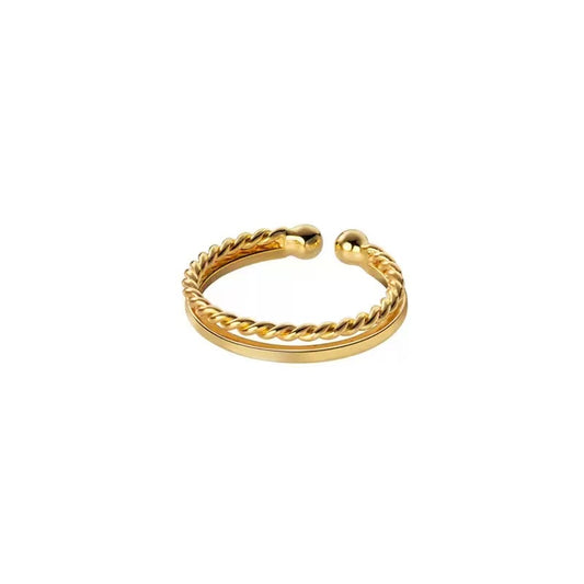 Twisted Gold Adjustable Ring