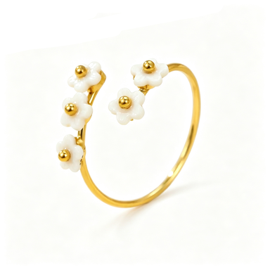 Open Enamel Petal Ring
