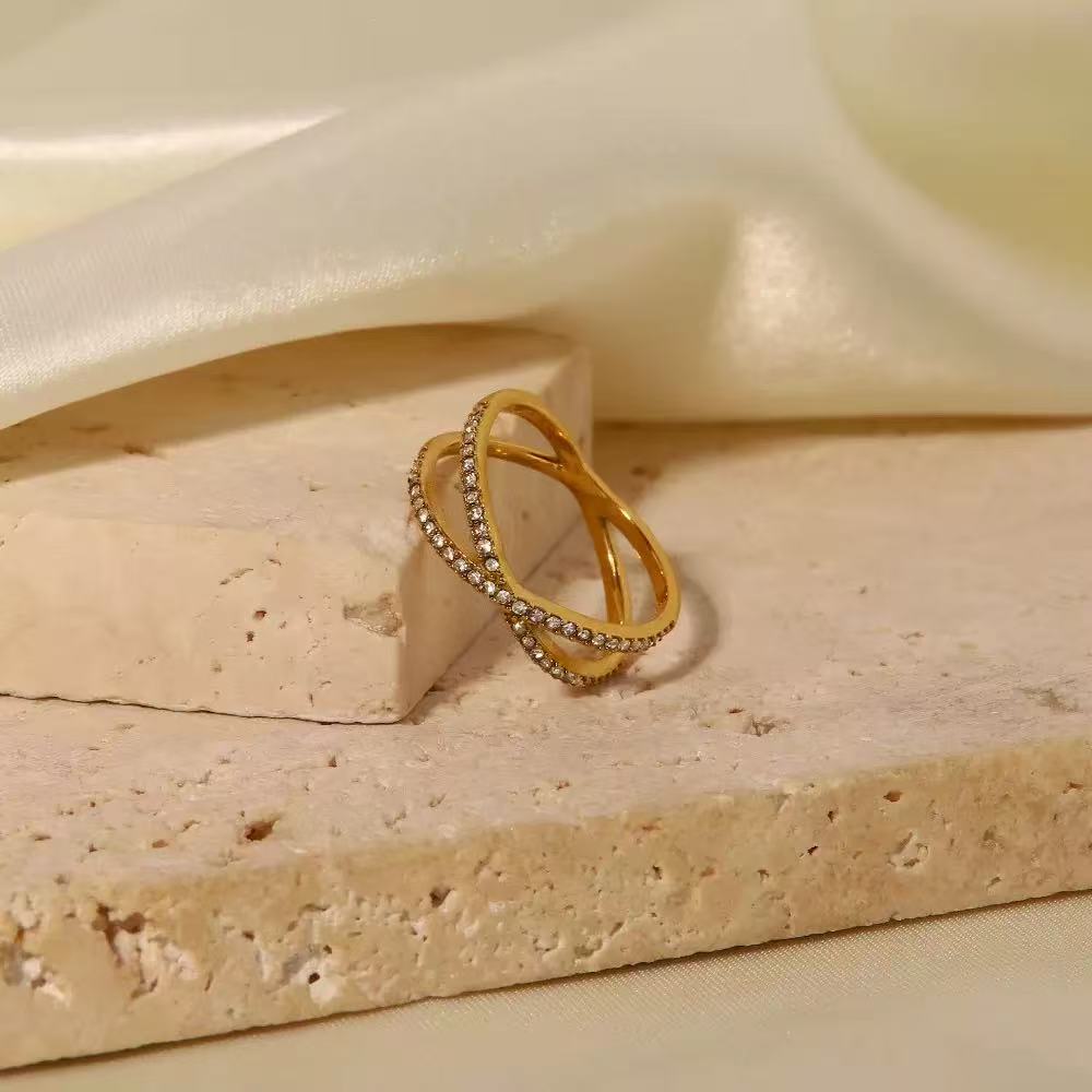 Dainty Cross X Ring