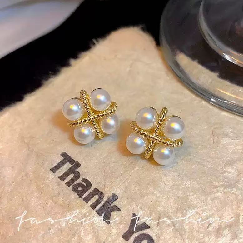 Pearl Cluster Earrings