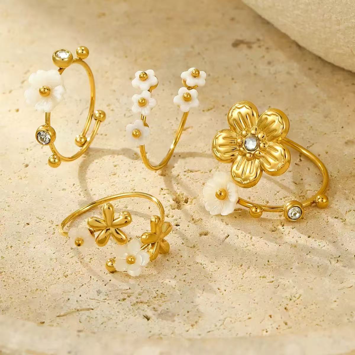 Open Enamel Petal Ring