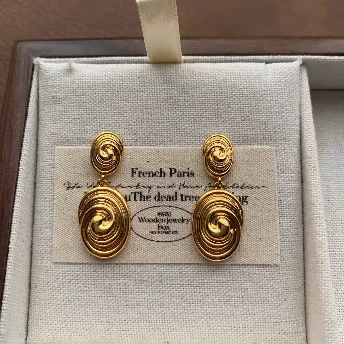 Spiraling Circle Dangle Earrings