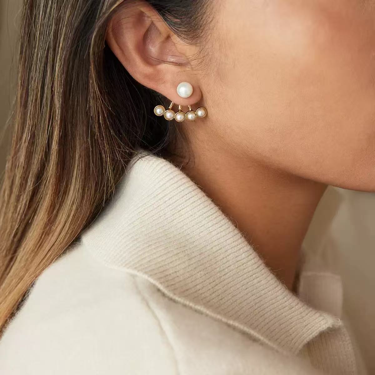 Pearl Fan Earrings