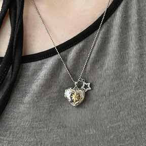 Star Heart Memory Locket Necklace