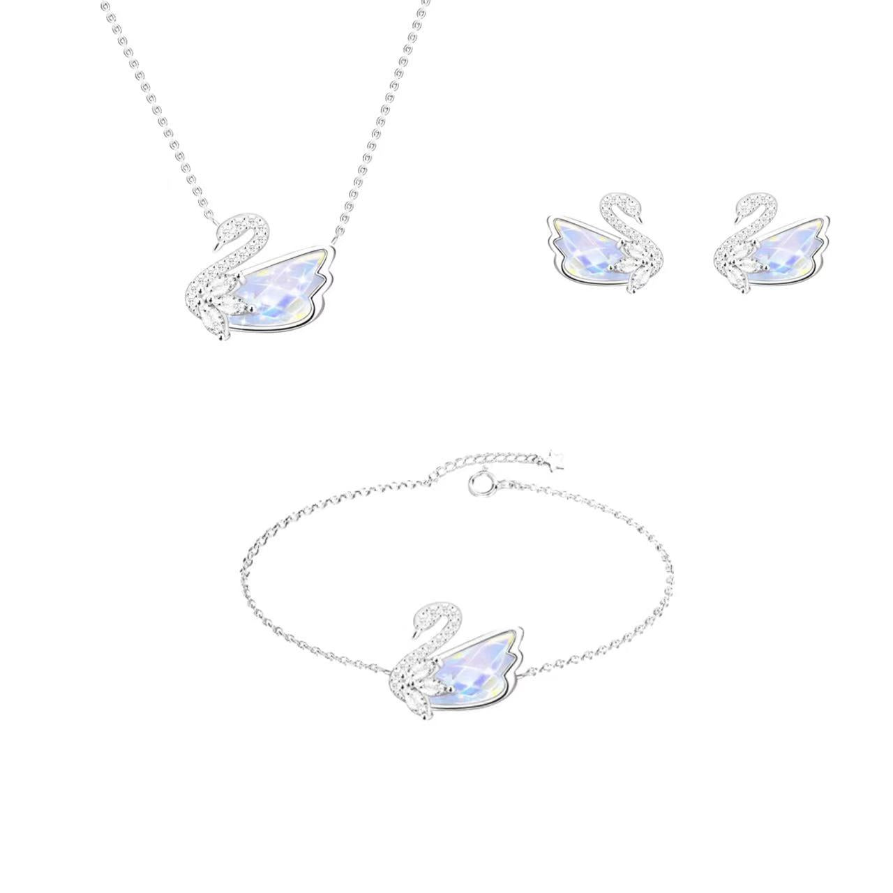 Iridescent Swan Jewelry Set