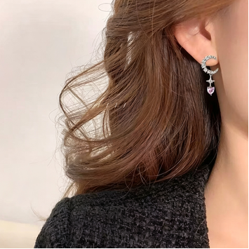 Lustrous Moon Star Earrings