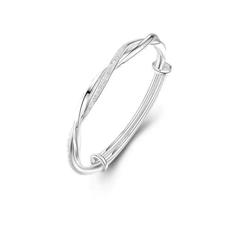 Twisted Silver Bangle