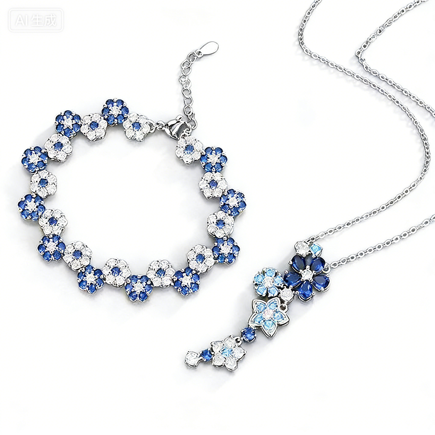 Zircon Flower Necalace Set