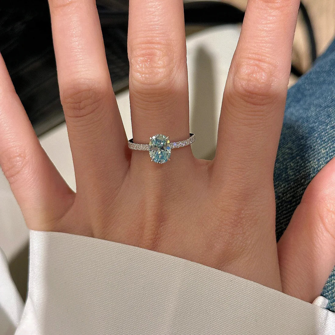 Sea Blue Zirconia Ring