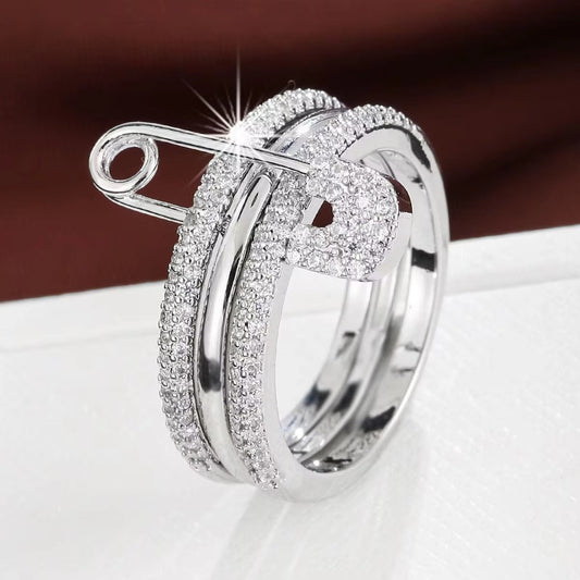 Pin Stack Shine Ring