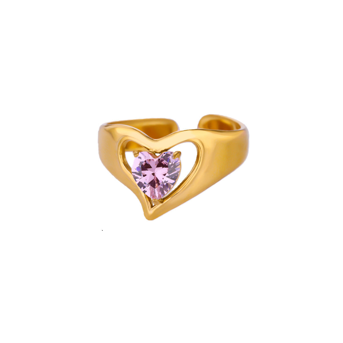 Heart Gem Gold Ring
