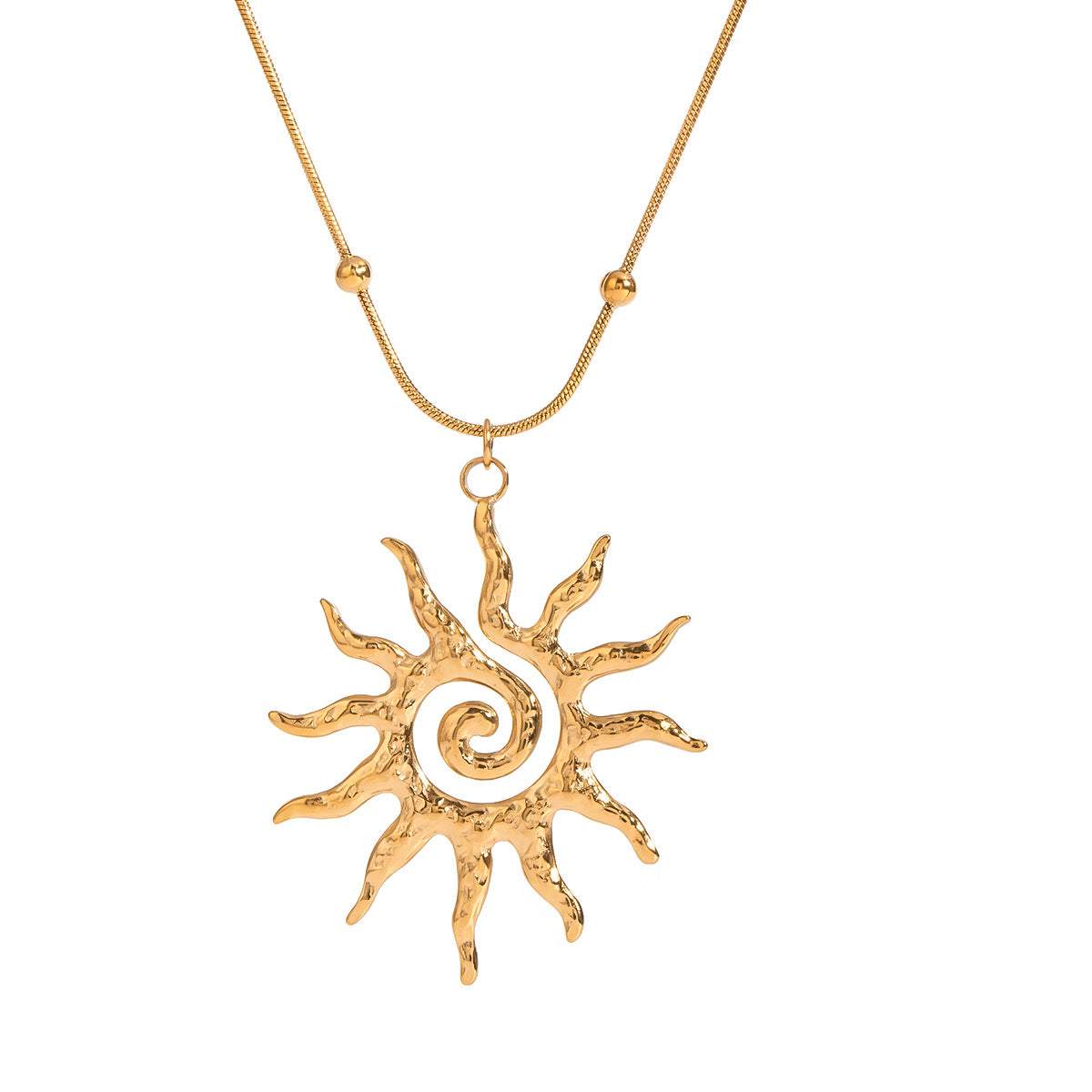 Spiral Sun Gold Necklace