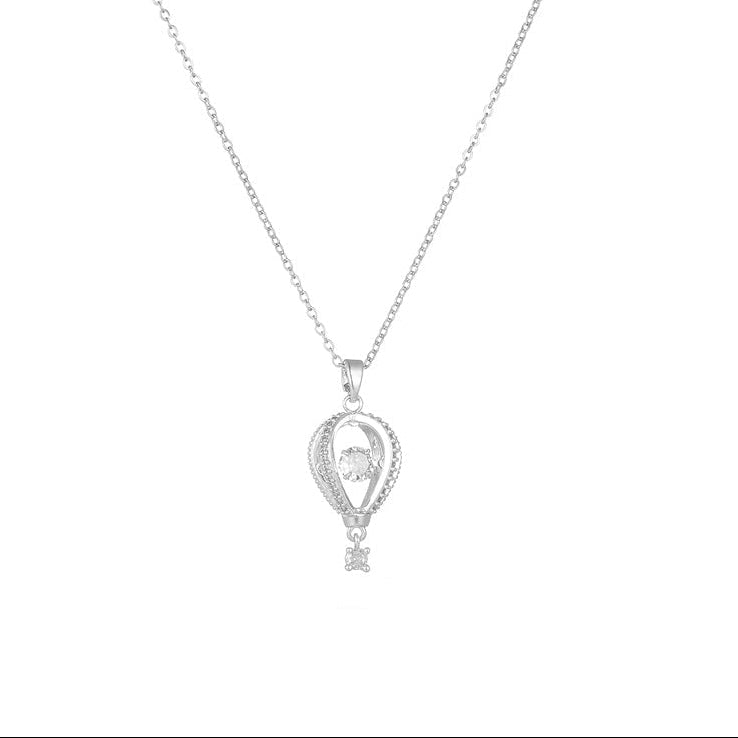 Sliver Hot Air Balloon Necklace