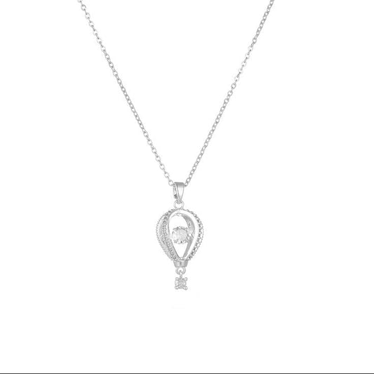 Sliver Hot Air Balloon Necklace