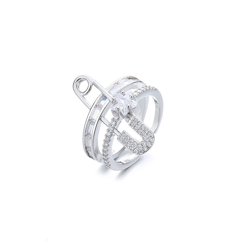 Dual Band Star U Ring