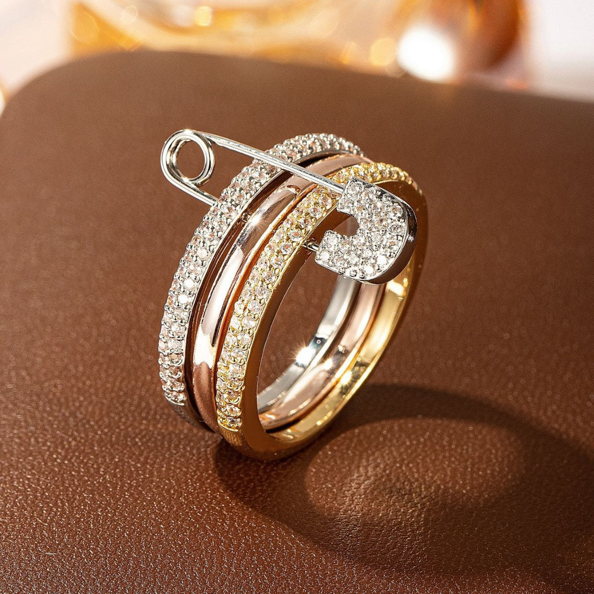 Pin Stack Shine Ring