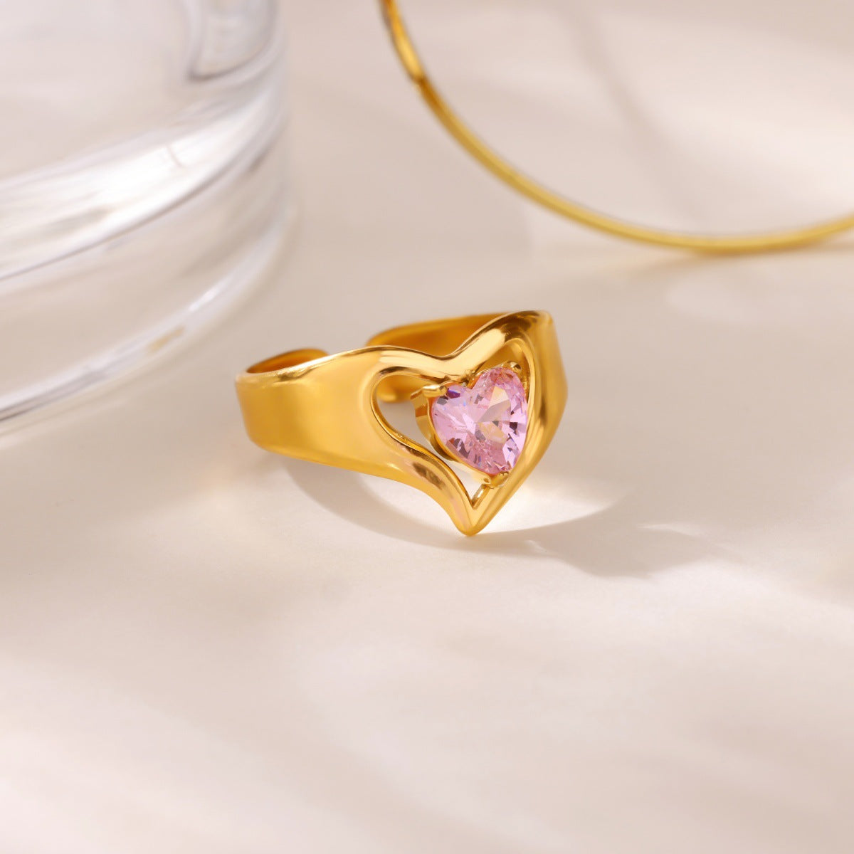 Heart Gem Gold Ring