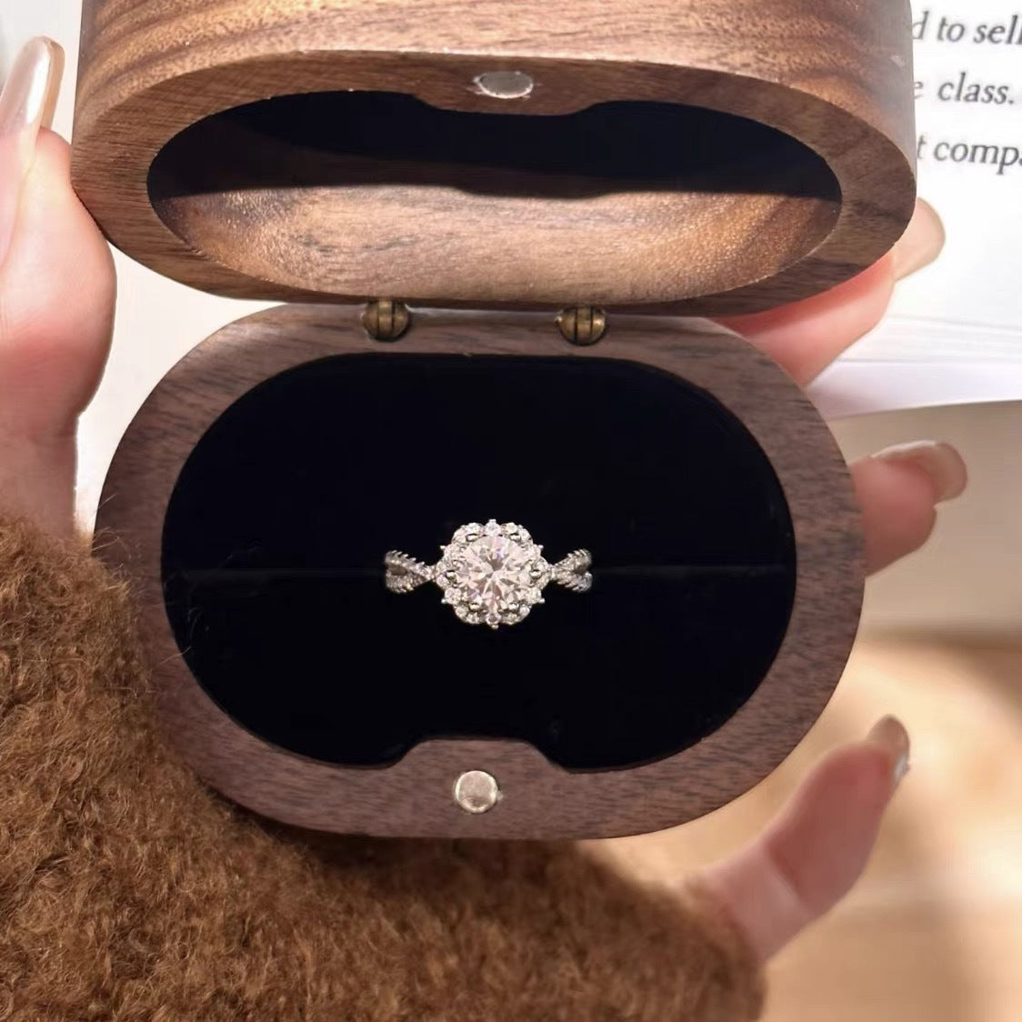 Halo Sparkle Moissanite Ring