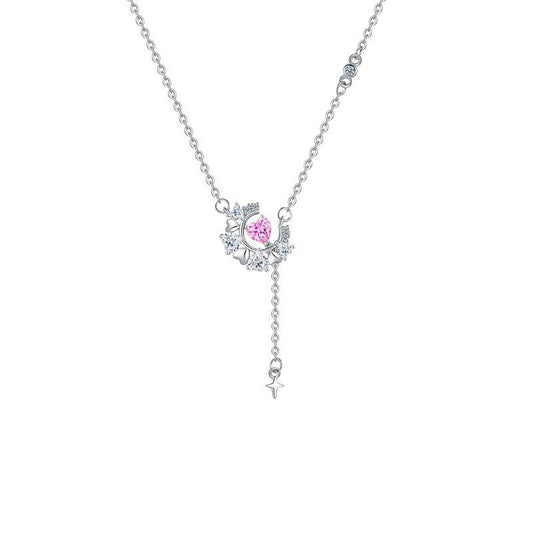 Crescent Star Drop Necklace