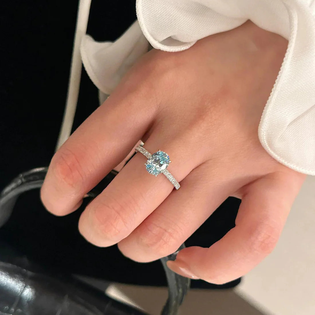 Sea Blue Zirconia Ring