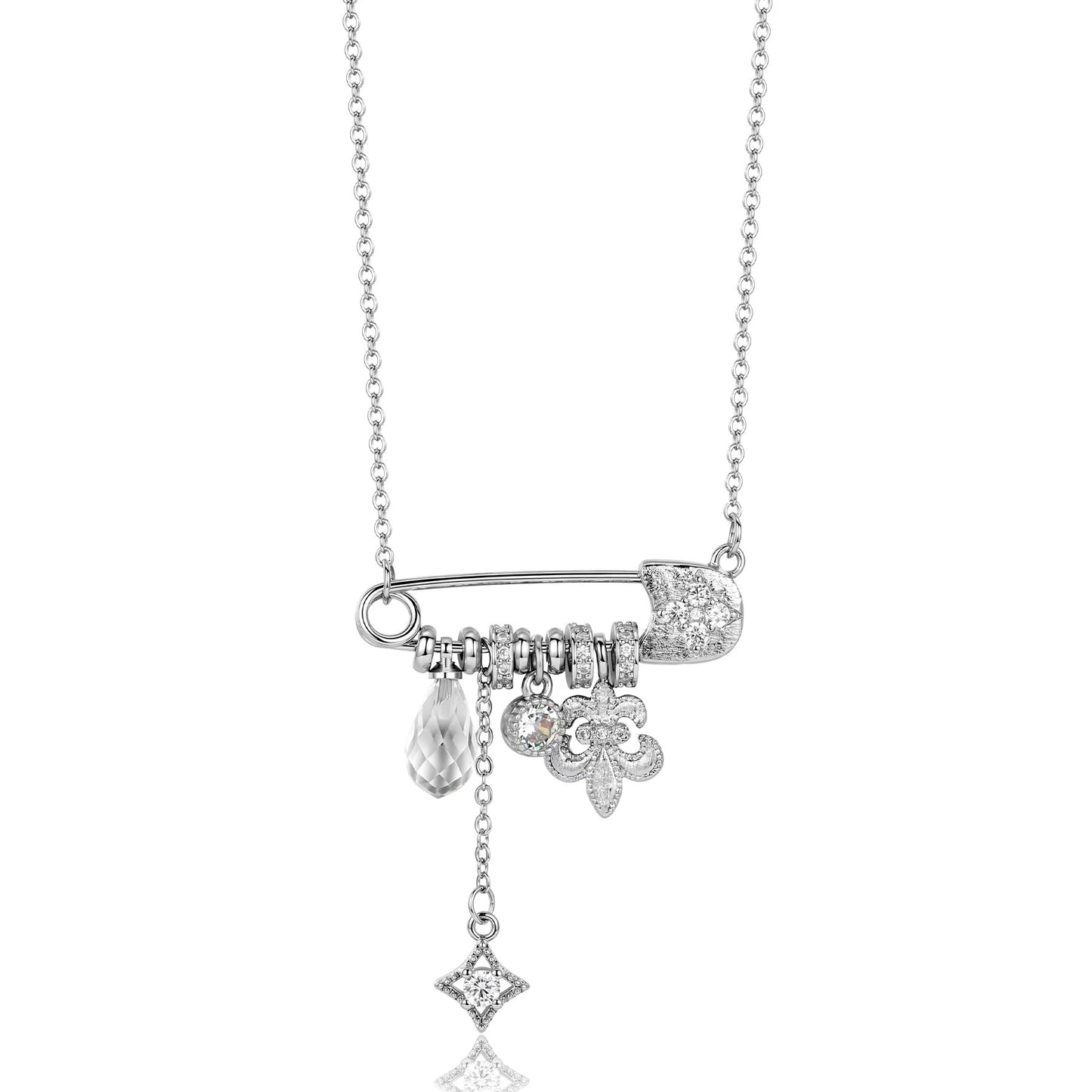 Crystal Pin Drop Necklace