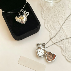Star Heart Memory Locket Necklace