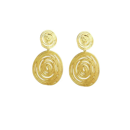 Spiraling Circle Dangle Earrings