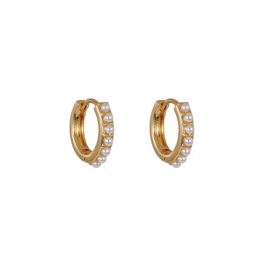 Minimalist Pearl Huggie Earrings